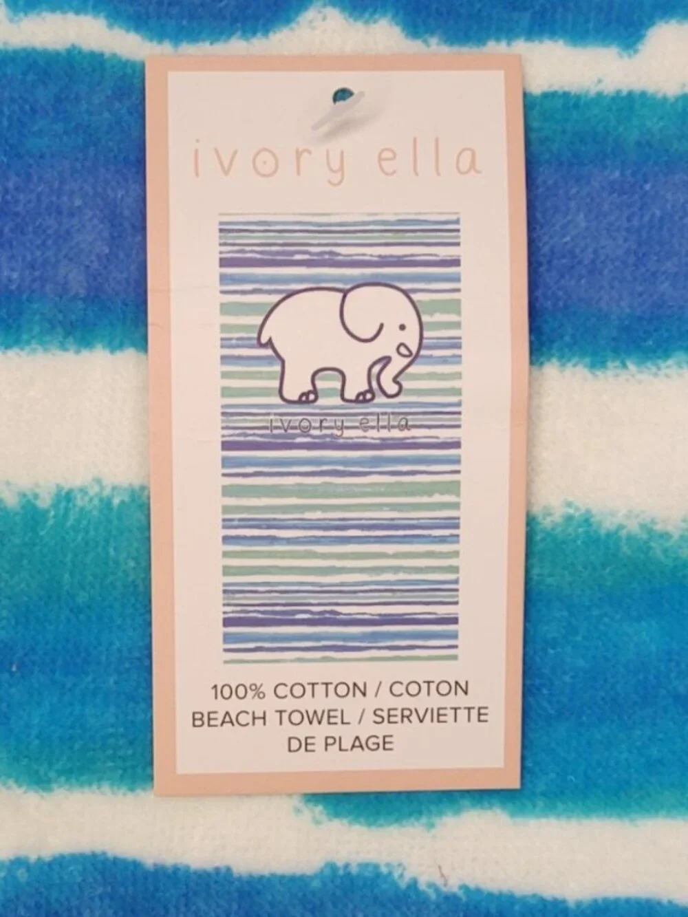 NWT Ivory Ella Oversized Striped Beach Towel